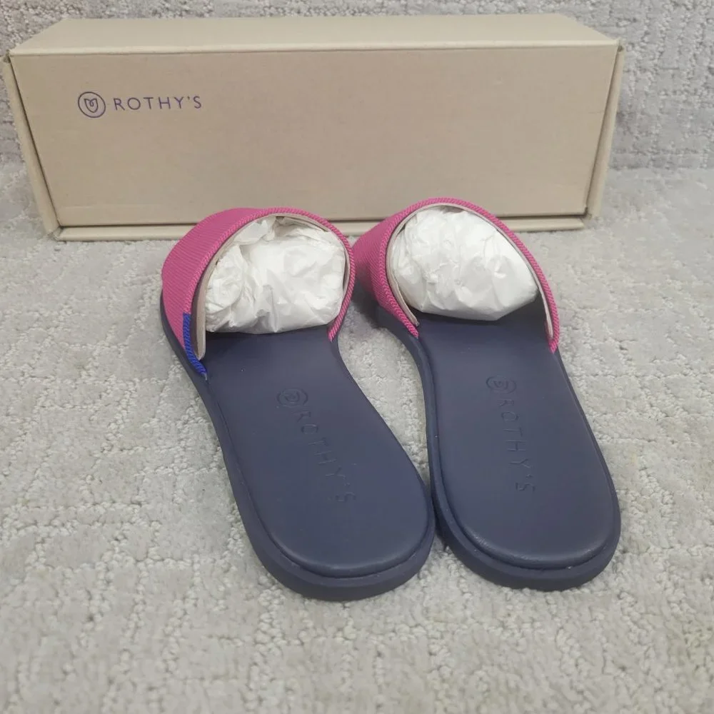 Rothy's The Slide Lotus Flat Sandals Women's Size US 7.5, 8.5, 9, 9.5,10